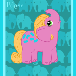 Size: 900x900 | Tagged: safe, artist:helllemur, edgar, elephant, g1, g4, g1 to g4, generation leap, pony friends, solo
