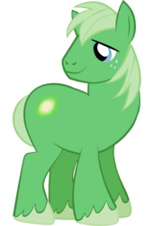 Size: 819x1200 | Tagged: safe, emerald ray, earth pony, pony, g4, male, recolor, season 3 speculation, simple background, solo, speculation, stallion, transparent background