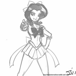 Size: 800x800 | Tagged: safe, artist:johnjoseco, rarity, human, g4, crossover, grayscale, humanized, monochrome, sailor moon (series), sailor senshi, sailor venus, solo