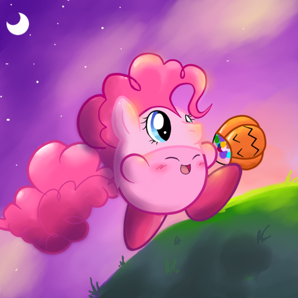 60060 - safe, artist:perfectpinkwater, pinkie pie, puffball, candy,  clothes, costume, crossover, food, halloween, halloween costume, holiday,  kirby, kirby (series), kirby pie - Derpibooru