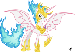 Size: 1000x693 | Tagged: safe, artist:xscaralienx, nightmare star, princess celestia, alicorn, pony, g4, armor, corrupted, female, nightmarified, solo