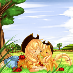 Size: 998x998 | Tagged: safe, artist:shineymagic, applejack, human, pony, g4, cute, female, human ponidox, humanized, jackabetes, solo