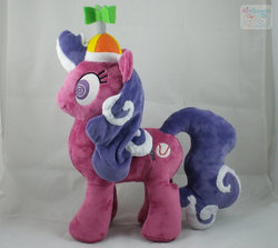 Size: 900x802 | Tagged: safe, artist:lilmoon, screwball, pony, g4, customized toy, doll, hat, irl, photo, plushie, propeller hat, swirly eyes, toy