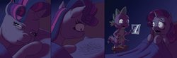Size: 680x224 | Tagged: safe, artist:mario903, spike, twilight sparkle, g4, comic, haircut, picture