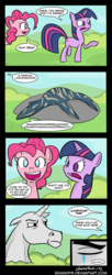 Size: 650x1600 | Tagged: safe, artist:braindps, pinkie pie, twilight sparkle, g4, charlie the unicorn, comic, liopleurodon