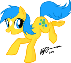 Size: 800x706 | Tagged: safe, artist:omg-chibi, bubbles (g1), earth pony, pony, g1, g4, bucking, coat markings, facial markings, female, g1 to g4, generation leap, signature, simple background, solo, star (coat marking), transparent background