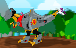 Size: 900x570 | Tagged: safe, rarity, spike, g4, grimlock, transformers