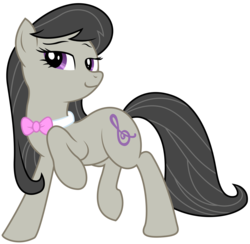 Size: 4706x4592 | Tagged: safe, artist:kooner-cz, artist:willdrawforfood1, octavia melody, earth pony, pony, g4, absurd resolution, female, mare, raised hoof, raised leg, simple background, smiling, smirk, solo, transparent background, vector