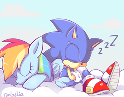 Size: 700x548 | Tagged: dead source, safe, artist:ipun, rainbow dash, g4, crossover, crossover shipping, female, interspecies, male, shipping, sonic the hedgehog, sonic the hedgehog (series), sonicdash, straight