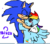 Size: 369x325 | Tagged: dead source, safe, artist:taiuzu2, rainbow dash, pegasus, pony, g4, blushing, crossover, crossover shipping, female, interspecies, male, shipping, simple background, sonic the hedgehog, sonic the hedgehog (series), sonicdash, straight, transparent background