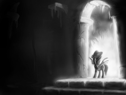 Size: 4000x3000 | Tagged: safe, artist:scayged, daring do, g4, backlighting, monochrome