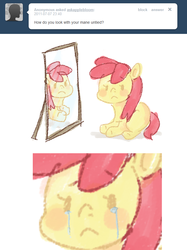 Size: 679x907 | Tagged: safe, artist:votum, apple bloom, ask apple bloom, g4, crying