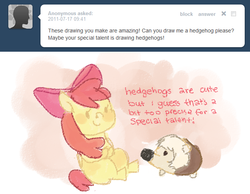 Size: 661x514 | Tagged: safe, artist:votum, apple bloom, hedgehog, ask apple bloom, g4