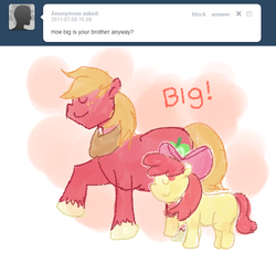 Size: 684x627 | Tagged: safe, artist:votum, apple bloom, big macintosh, earth pony, pony, ask apple bloom, g4, male, stallion