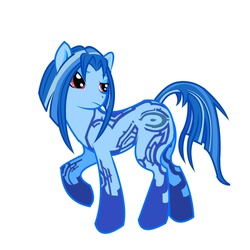 Size: 886x886 | Tagged: safe, artist:lone-wolfkay, artificial intelligence, cortana, halo (series), ponified