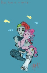 Size: 715x1105 | Tagged: safe, artist:theuglyother, pinkie pie, human, g4, crossover, dc comics, delirium, sandman