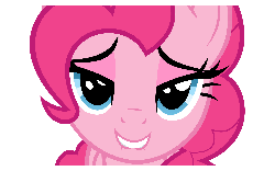Size: 2000x1250 | Tagged: dead source, safe, artist:daviez20, pinkie pie, earth pony, pony, g4, animated, bedroom eyes, blinking, female, lip bite, looking at you, love face, mare, simple background, solo, transparent background, vector