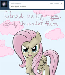 Size: 640x741 | Tagged: safe, artist:giantmosquito, fluttershy, g4, ask, ask-equestria, discorded, flutterbitch, tumblr