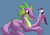 Size: 1000x690 | Tagged: dead source, safe, artist:whatsapokemon, rarity, spike, pony, g4, adult, duo