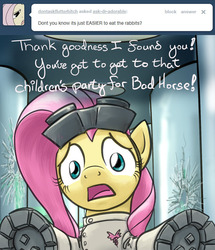 Size: 640x744 | Tagged: safe, artist:giantmosquito, fluttershy, ask-dr-adorable, g4, ask, clone, dr adorable, tumblr, vats