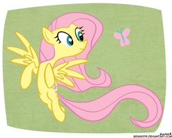 Size: 900x720 | Tagged: safe, artist:braindps, fluttershy, butterfly, pony, g4, female, solo