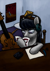 Size: 2100x2946 | Tagged: safe, artist:quintessantriver, octavia melody, earth pony, pony, g4, cello, female, high res, musical instrument, solo