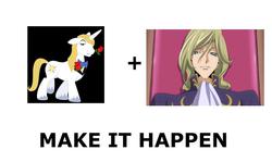 Size: 1008x600 | Tagged: safe, prince blueblood, g4, clovis la britannia, code geass, exploitable meme, make it happen, meta