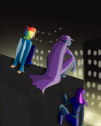 Size: 2400x3000 | Tagged: safe, artist:ieatedmeself, mare do well, rainbow dash, twilight sparkle, human, g4, high res, humanized, male, spider-man