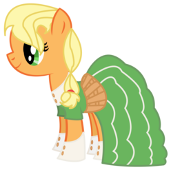 Size: 1590x1600 | Tagged: safe, artist:dragonpony, applejack, earth pony, pony, g4, clothes, dress, female, gala dress, simple background, solo, transparent background