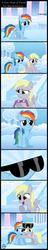 Size: 900x4644 | Tagged: safe, artist:toxic-mario, derpy hooves, rainbow dash, g4, comic, crying, cute, filly, hug, sunglasses