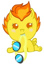 Size: 352x512 | Tagged: safe, artist:bugglelugs, spitfire, pony, g4, foal, solo