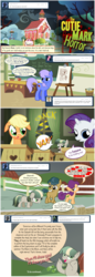 Size: 1296x3758 | Tagged: safe, artist:deeptriviality, applejack, rarity, oc, g4, cthulhu mythos, filly, lovecraft