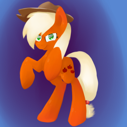 Size: 700x700 | Tagged: safe, artist:kiruki1999, applejack, earth pony, pony, g4, female, rearing, solo