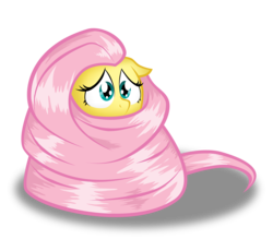 Size: 3508x3066 | Tagged: safe, artist:zackira, fluttershy, pegasus, pony, g4, covering, cute, female, floppy ears, hair, hiding, high res, mare, shy, simple background, transparent background