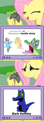 Size: 562x1534 | Tagged: safe, fluttershy, gummy, rainbow dash, pegasus, pony, g4, exploitable meme, female, fluttercry, gamershy, male, mare, mario, mario & luigi, mario & luigi: bowser's inside story, meme, parody, super mario, tv meme