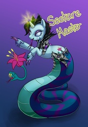 Size: 640x920 | Tagged: safe, artist:ulin207, lamia, original species, cassiopeia, league of legends, ponified, solo
