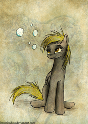 Size: 600x847 | Tagged: safe, artist:foxinshadow, derpy hooves, pegasus, pony, g4, bubble, female, mare, solo
