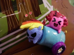 Size: 800x600 | Tagged: safe, artist:sargesprinkles, pinkie pie, rainbow dash, g4, customized toy, female, irl, photo, toy