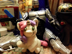 Size: 800x600 | Tagged: safe, artist:sargesprinkles, sweetie belle, g4, customized toy, irl, photo, robocop, toy