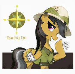 Size: 1060x1050 | Tagged: safe, artist:joakaha, daring do, pony, g4, bandage, daring do's cutie mark, female, solo