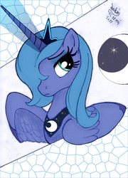 Size: 900x1250 | Tagged: safe, artist:joakaha, princess luna, pony, g4, female, s1 luna, solo