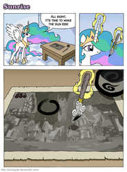 Size: 773x1044 | Tagged: safe, artist:schizopie, princess celestia, g4, comic, okami, schizopie