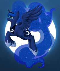 Size: 1501x1778 | Tagged: safe, artist:opheleus, princess luna, pony, g4, female, solo