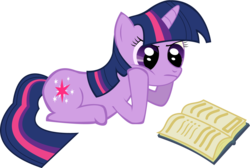 Size: 1382x931 | Tagged: safe, artist:cronnox, twilight sparkle, pony, unicorn, g4, book, bored, female, mare, reading, simple background, solo, transparent background, unicorn twilight