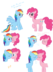 Size: 1307x1782 | Tagged: artist needed, source needed, safe, pinkie pie, rainbow dash, earth pony, pegasus, pony, g4, blushing, duo, female, kiss on the lips, kissing, lesbian, mare, mare-muncher, ship:pinkiedash, shipping, simple background, white background