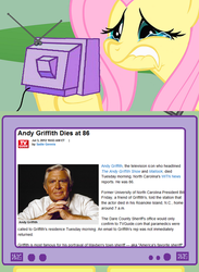 Size: 563x771 | Tagged: safe, fluttershy, human, g4, andy griffith, exploitable meme, fluttercry, irl, meme, photo, tv meme