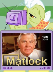 Size: 563x771 | Tagged: safe, granny smith, human, pony, g4, andy griffith, exploitable meme, irl, irl human, matlock, meme, photo, tv meme