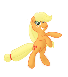 Size: 804x910 | Tagged: dead source, safe, artist:spaerk, applejack, earth pony, pony, g4, female, hatless, missing accessory, rearing, simple background, solo, transparent background