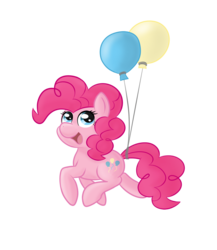 Size: 800x922 | Tagged: dead source, safe, artist:spaerk, pinkie pie, earth pony, pony, g4, balloon, female, filly, floating, foal, open mouth, simple background, solo, then watch her balloons lift her up to the sky, transparent background