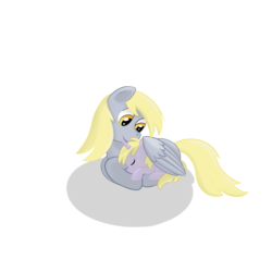 Size: 1000x1000 | Tagged: dead source, safe, artist:spaerk, derpy hooves, dinky hooves, pegasus, pony, unicorn, g4, equestria's best mother, female, filly, mare